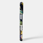 Vlinder iPhone Hoesje Donkerblauw Goud Glas in Loo (Achterkant / Rechts)
