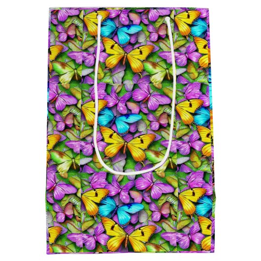 Vlinder is kleurrijk medium cadeauzakje (Achterkant)