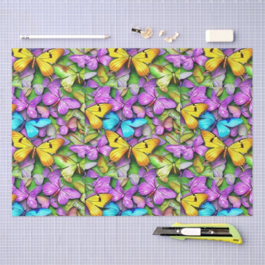 Vlinder is kleurrijk tissuepapier (Craft)