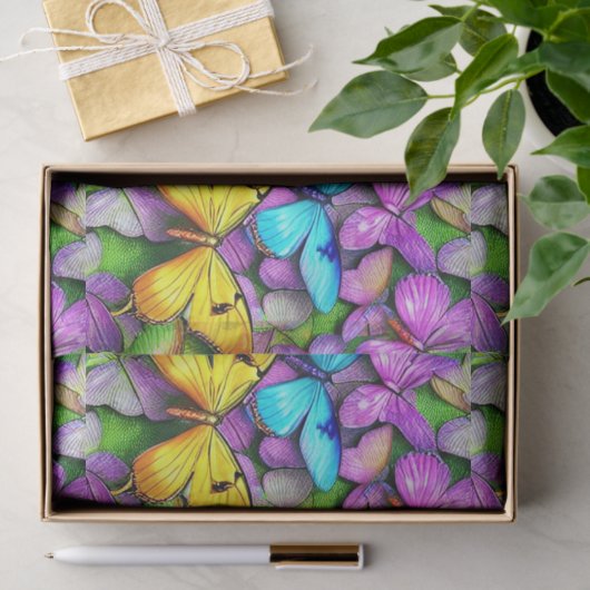 Vlinder is kleurrijk tissuepapier (Geschenk)