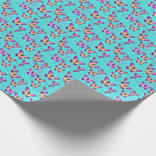 Vlinder is mooi kleurrijk cadeaupapier (Hoek)