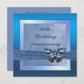 Vlinder jubileumfeest uitnodiging (Voorkant / Achterkant)