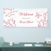 Vlinder Kersenbloesem Bruiloft Welkom Spandoek (Beurs)