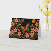 Vlinder Kersenbloesem Maan Kaart (Gele Bloem)