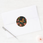 Vlinder Kersenbloesem Maan Ronde Sticker (Envelop)