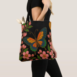 Vlinder Kersenbloesem Maan Tote Bag