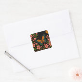 Vlinder Kersenbloesem Maan Vierkante Sticker (Envelop)