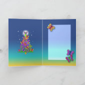 VLINDER KERSTBOOM FEESTDAGEN KAART (Binnen)