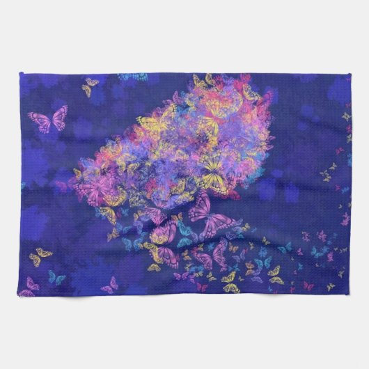 Vlinder keuken handdoek hart (Horizontaal)