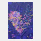 Vlinder keuken handdoek hart (Verticaal)