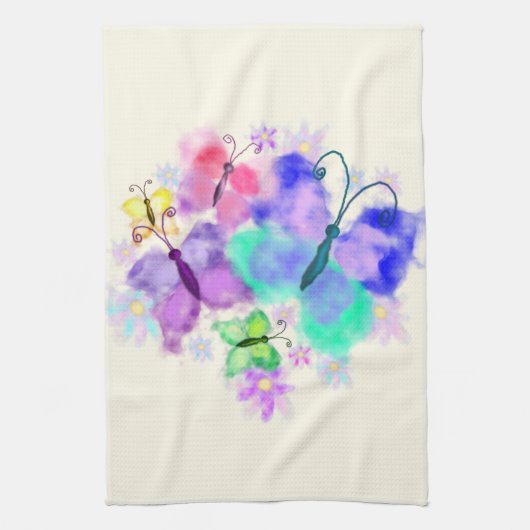 Vlinder Keukenhanddoek Schildering (Verticaal)