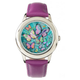 Vlinder kijken! voeg naam toe! Girly Gift! Horloge