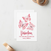 Vlinder Kinder Valentijnsdag Notitiekaartje (Voorkant / Achterkant in situ)