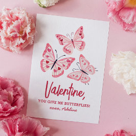 Vlinder Kinder Valentijnsdag Notitiekaartje