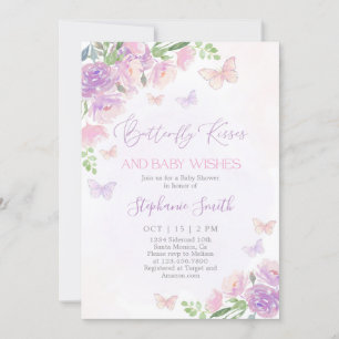 vlinder kisses Baby shower meisje Kaart