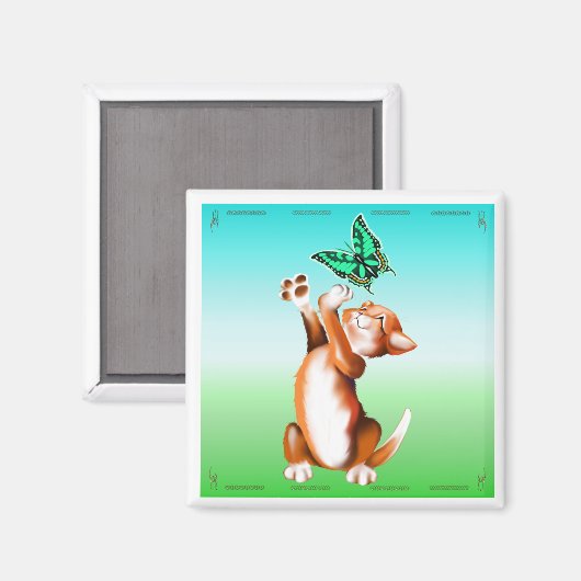 vlinder kitten magneet (Voorkant / Achterkant)