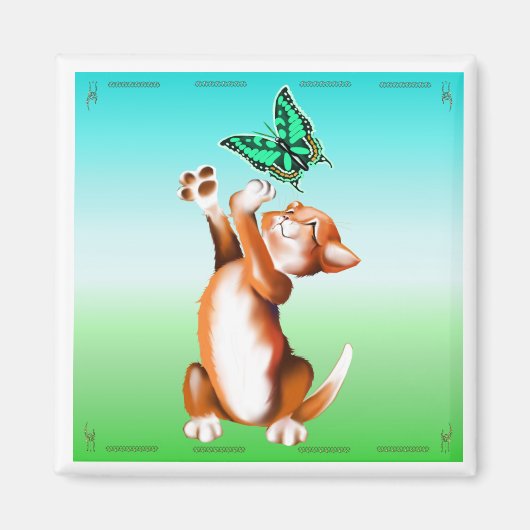 vlinder kitten magneet (Voorkant)