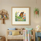 Vlinder Kleine Insecten Kinderkamer Poster
