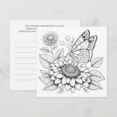 Vlinder Kleurplaten Kaarten met Journal (Voorkant / Achterkant)