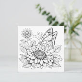 Vlinder Kleurplaten Kaarten met Journal (Staand voorkant)