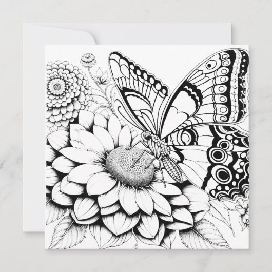 Vlinder Kleurplaten met Journaal Kaart (Voorkant)