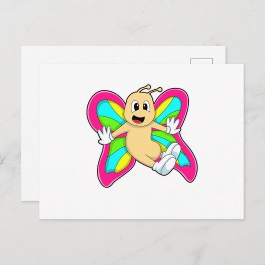 Vlinder kleurrijk briefkaart (Voorkant / Achterkant)