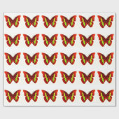 Vlinder Kleurrijk Kunstwerk Verpakkend Document Cadeaupapier (Vlak)