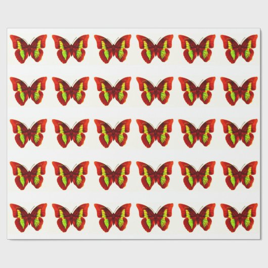 Vlinder Kleurrijk Kunstwerk Verpakkend Document Cadeaupapier (Vlak)