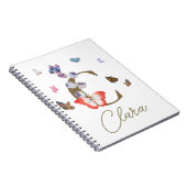 Vlinder Kleurrijke Bloemen Gepersonaliseerde Gift Notitieboek (Rechterzijde)