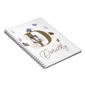 Vlinder Kleurrijke Bloemen Gepersonaliseerde Gift Notitieboek (Rechterzijde)