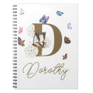 Vlinder Kleurrijke Bloemen Gepersonaliseerde Gift Notitieboek