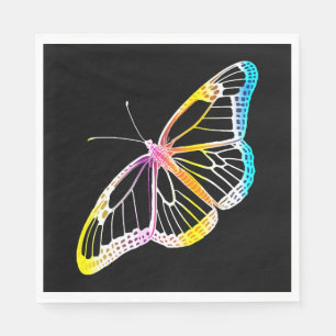Vlinder Kleurrijke Monarch Regenboog Tekening Servet