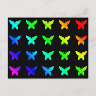 Vlinder Kleurrijke Regenboog Kleuren Leuke Vlinder Briefkaart