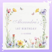 Vlinder Kleurrijke Wildflower 1e Verjaardagsfeest Servet