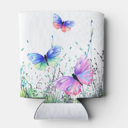 Vlinder Koelbox Kleurrijke Vlinders Vliegen Blikjeskoeler (Achterkant)