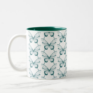Vlinder koffiemok tweekleurige koffiemok