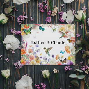 Vlinder kolibrie Wildflower Meadow Kaart