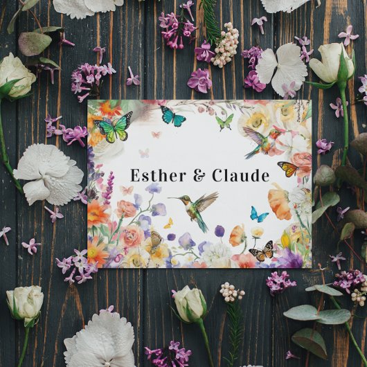 Vlinder kolibrie Wildflower Meadow Kaart