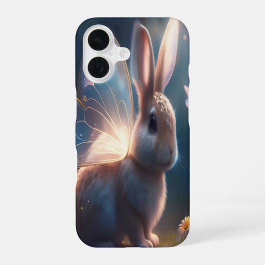 Vlinder Konijn iPhone 16 Hoesje (Achterkant)