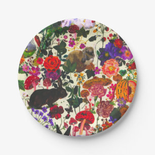  vlinder Konijnenkonijn Waterverf van Florence Papieren Bordje