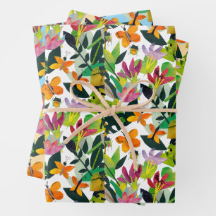 Vlinder Koningsvlinder Natuur-Inspirerende Botanis Inpakpapier Vel