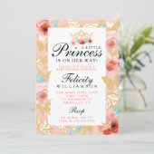 Vlinder Koninklijke Bloemenkrans Roze Goud Uitnodi Kaart (Staand voorkant)