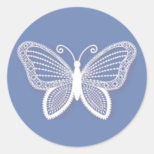 Vlinder Korenbloem Blauwe Bruidsvlinders Ronde Sticker