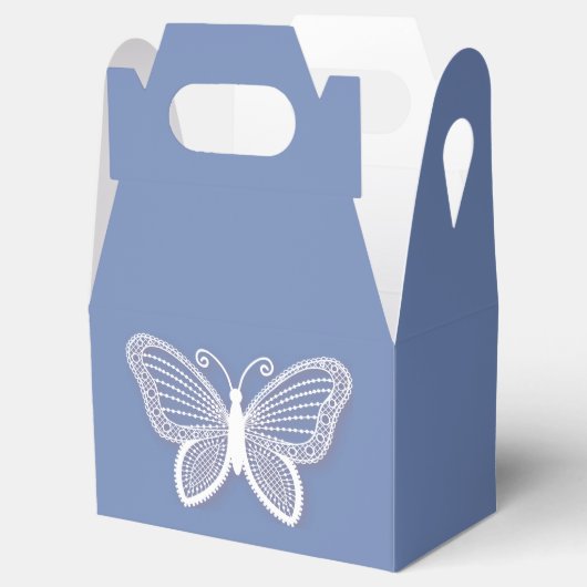 vlinder korenbloem blauwe vlinders bruiloft bedankdoosjes (Geopend)
