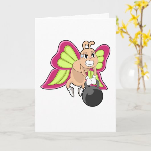 Vlinder Krachttraining Dumbbell Kaart (Gele Bloem)