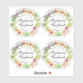 Vlinder krans bruid en bruidegom Contour Stickers (Vel)