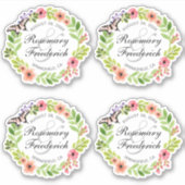 Vlinder krans bruid en bruidegom Contour Stickers (Voorkant)