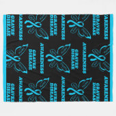 Vlinder/Krijger...Graves' Fleece Deken (Voorkant (Horizontaal))