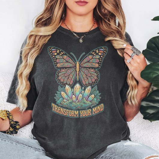 Vlinder Kristal Boho "Transformeer Je Geest" T-shirt