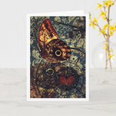 vlinder kunst notecard 4 kaart (Gele Bloem)